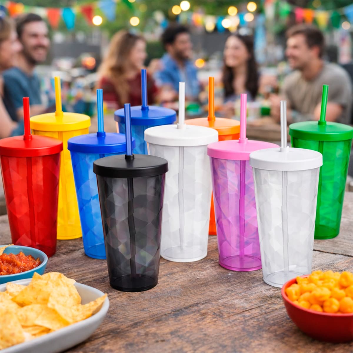 COPO 750 ML ESPIRAL COM TAMPA E CANUDO